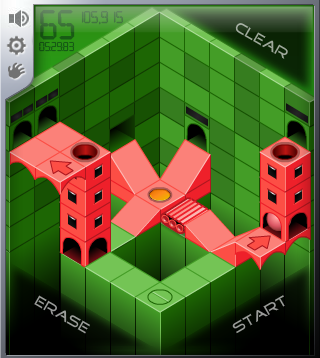 Isoball 3 おもしろいゲームセンター ブロックでボールの転がる道を作るパズルゲーム第３弾